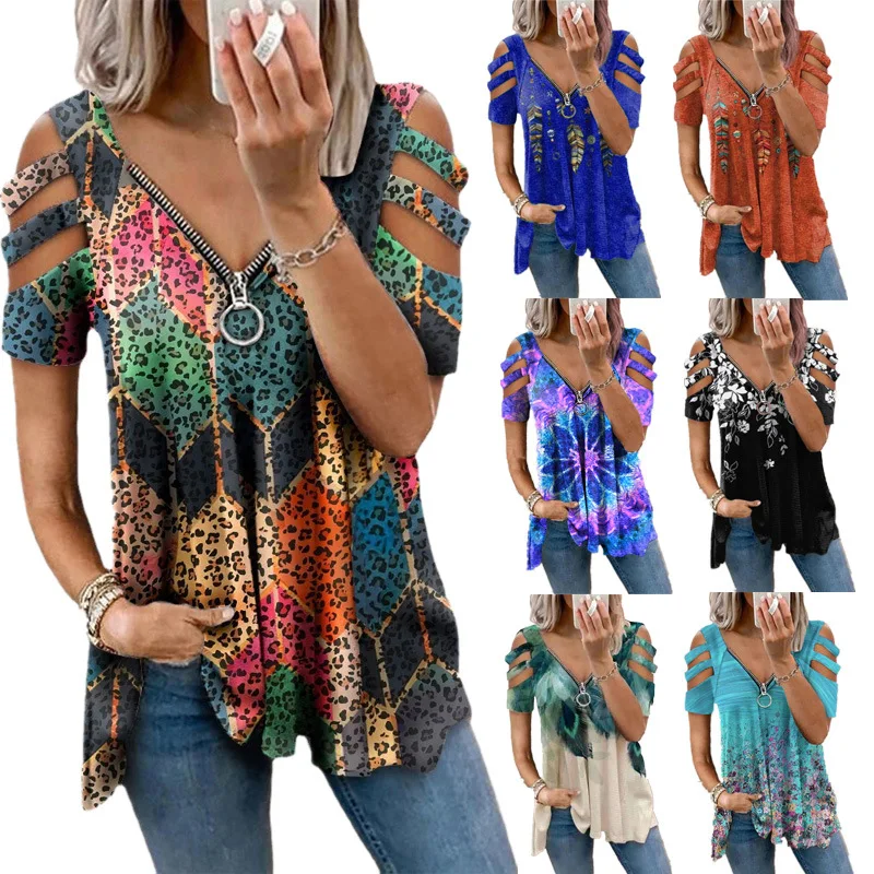 

Women Print T-Shirt Summer 2023 Casual Short Sleeve Tops Loose Ladies Streetwear T Shirt Boho Ladies Top Hauts Pour Femmes