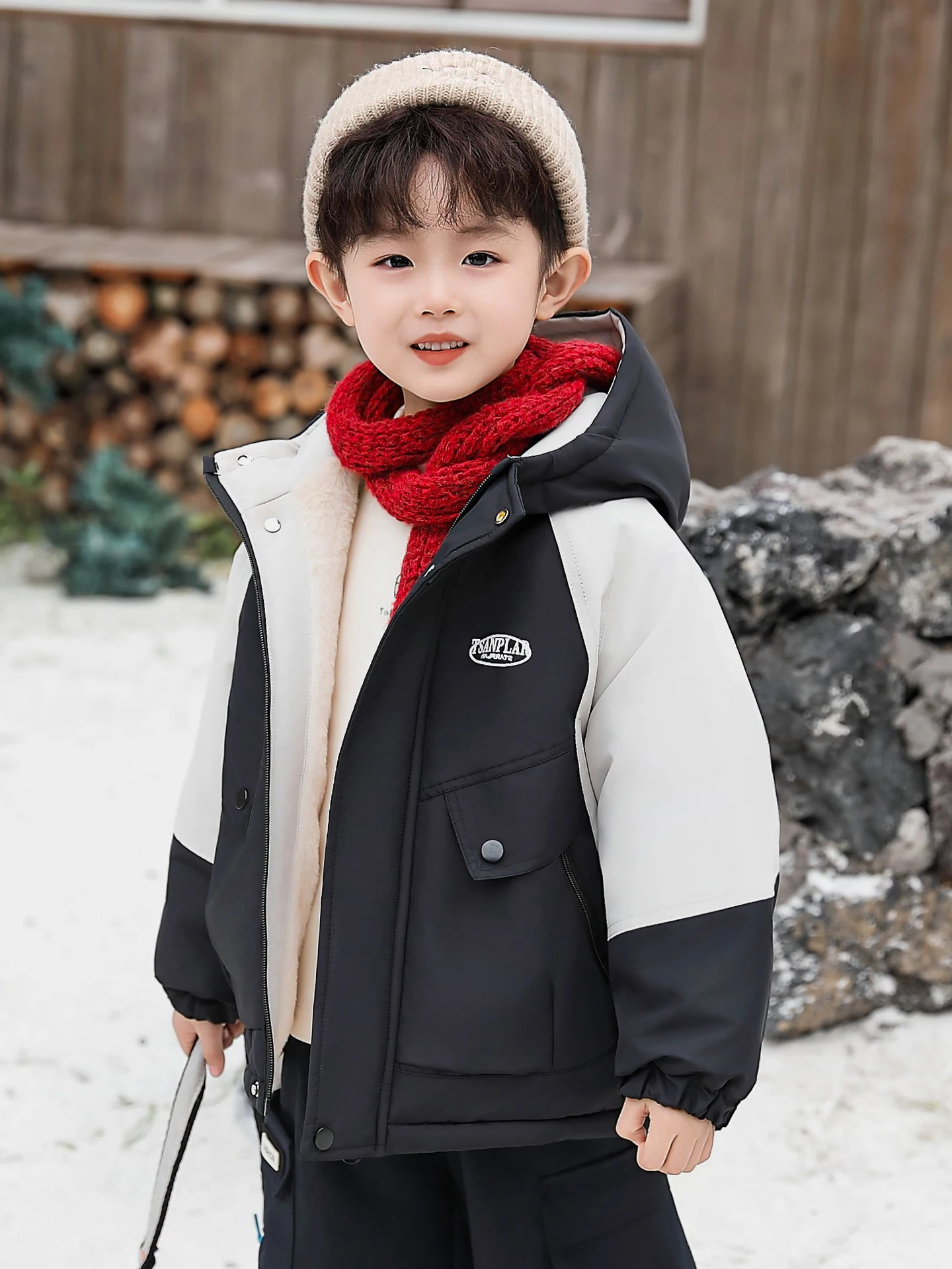 

Утепленная зимняя куртка для мальчиков: теплая хлопковая верхняя одежда, модная парка с капюшоном