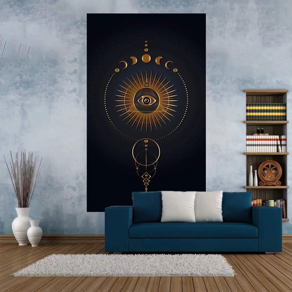 

XxDeco Psychedelic Tarot Tapestry Sun And Moon Printed Hippie Wall Hanging Carpets Bohemian Divination Dormitory Or Home Decor