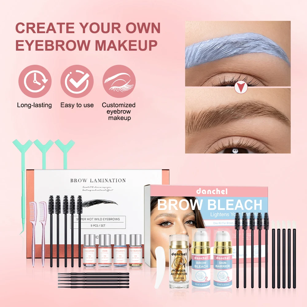 2Pcs Professional Brow Lamination Kit Brow Lift Bleach Eyebrow Ironing Eyelash Lifting Makeup Set For Beauty Salon
