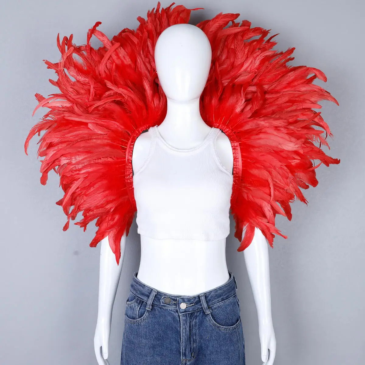 Luxe veren sjaal cosplay ontwerper punk Halloween carnaval gemaskerde bal feestaccessoire elegante kleding voor feestelijke gelegenheden