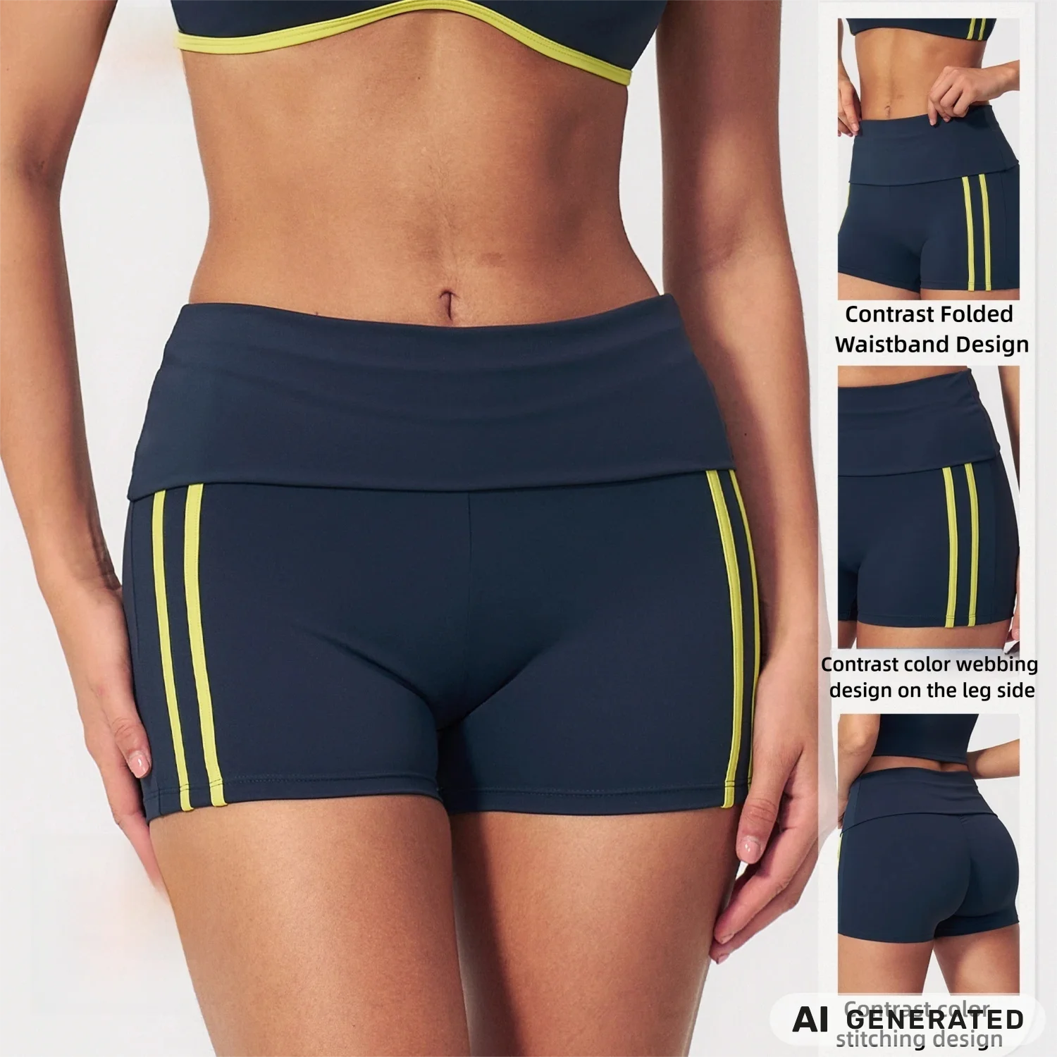 Womens High Waist Flip Waist Yoga Shorts Scrunch Butt Lifting High Elastic Naked Feel Tummy Control Gym Workout Fitness Shorts