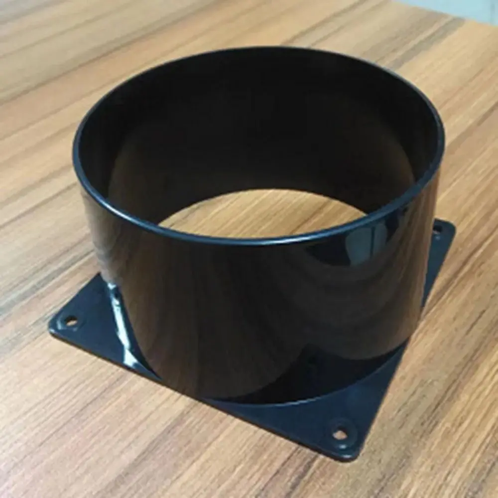 1Pcs 75/100/120/150mm Flange Connector Square Bottom Pipe Fitting Air Inlet And Outlet Black ABS Air Ducting Connection Flange