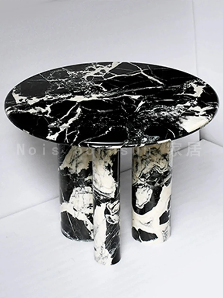 

Black marble dining table villa hotel mansion restaurant, luxury stone rectangular stone table custom