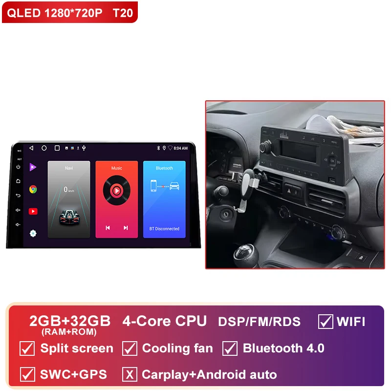 Android 16 Carplay Autoradio Stereo Multimedia Video Player Voor Citroen Berlingo 2019 Peugeot Partner Rifter 2020 Voor Opel Combo