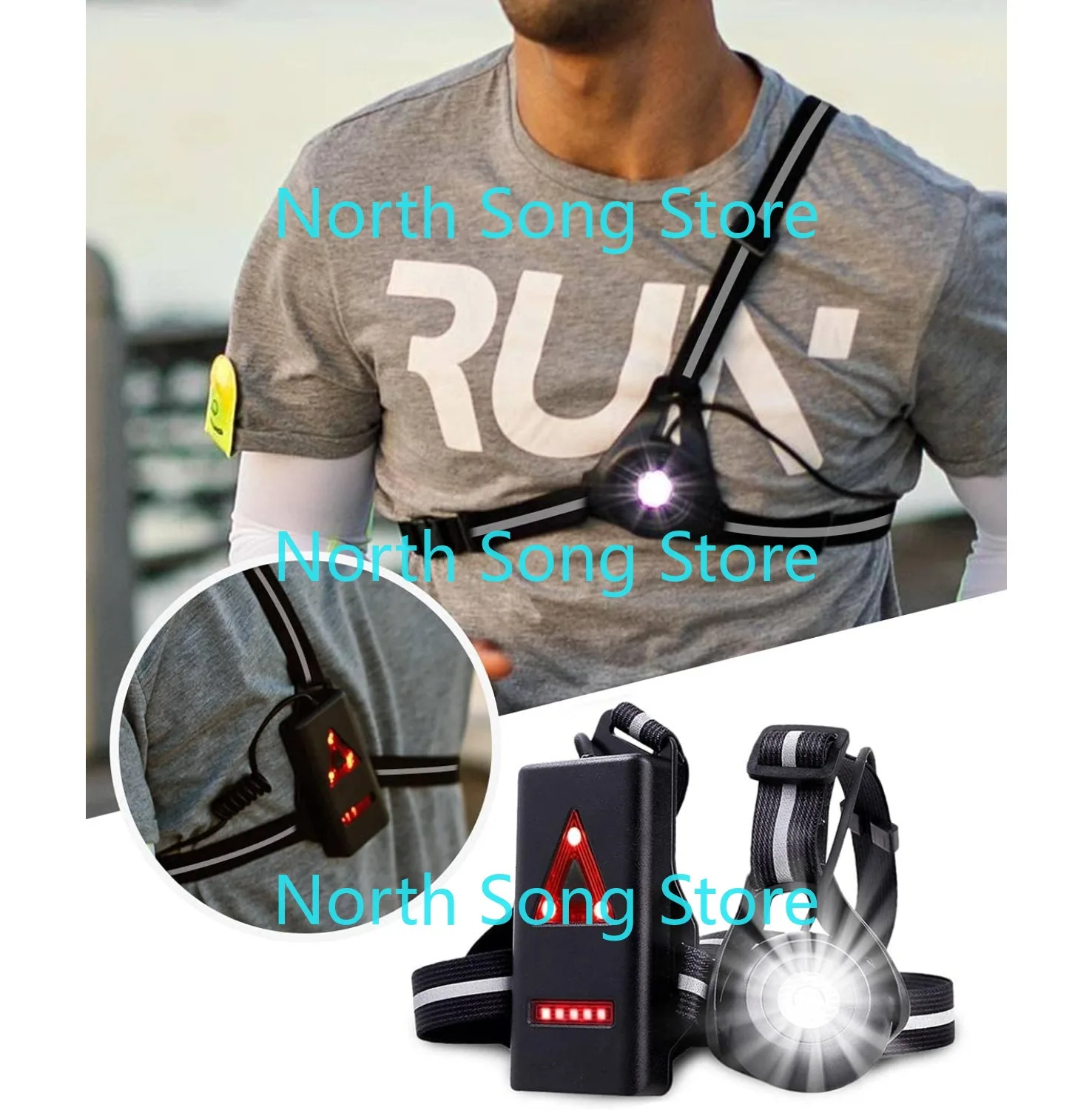

Running Lights for Runners Chest LED Lamp,Running Torch Light Dog Walking Torch 90°Adjustable Angle USB Rechargeable Waterproof