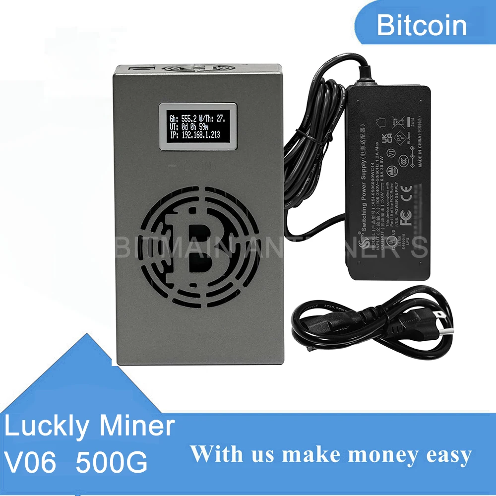 

Home Silent Bitcoin Miner Lucky Miner LV06 500G Hash Rate BTC Lotto Machine 15W with 5V 6A Power Supply