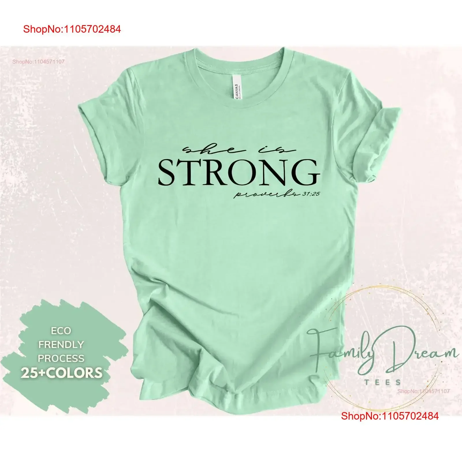 She is Strong T Shirt Christian Religious Proverbs 31 25 Mothers Day s Church vintage Washed Versatile Stylish Stretched
