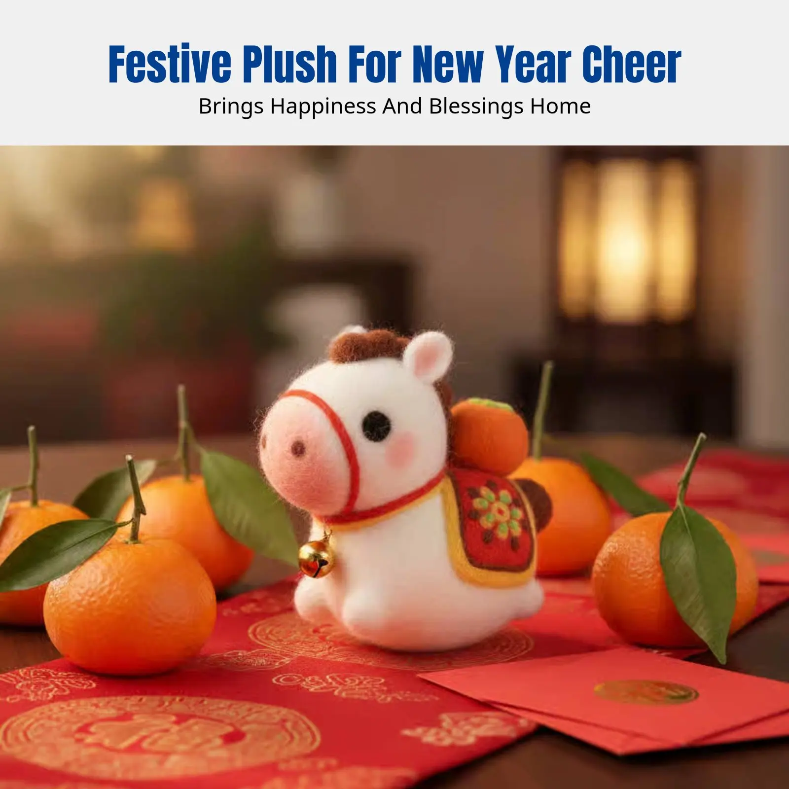 

Wool Felt DIY Kit, Zodiac Horse Plush Decoration, Handmade Keychain, New Year Gift