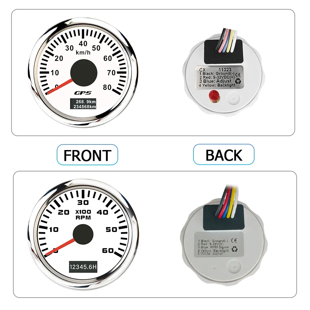 

52mm GPS Speedometer 60km/h 80KM/H 120kmh + 0-4000RPM 0-6000RPM Tachometer with Backlight for Car Boat Truck Universal 12V 24V