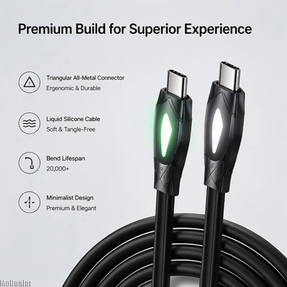 240W Sea Monster Type C Charging Cable with Light Super Quality for Iphone Charger Accessories Mobile Phone Cables