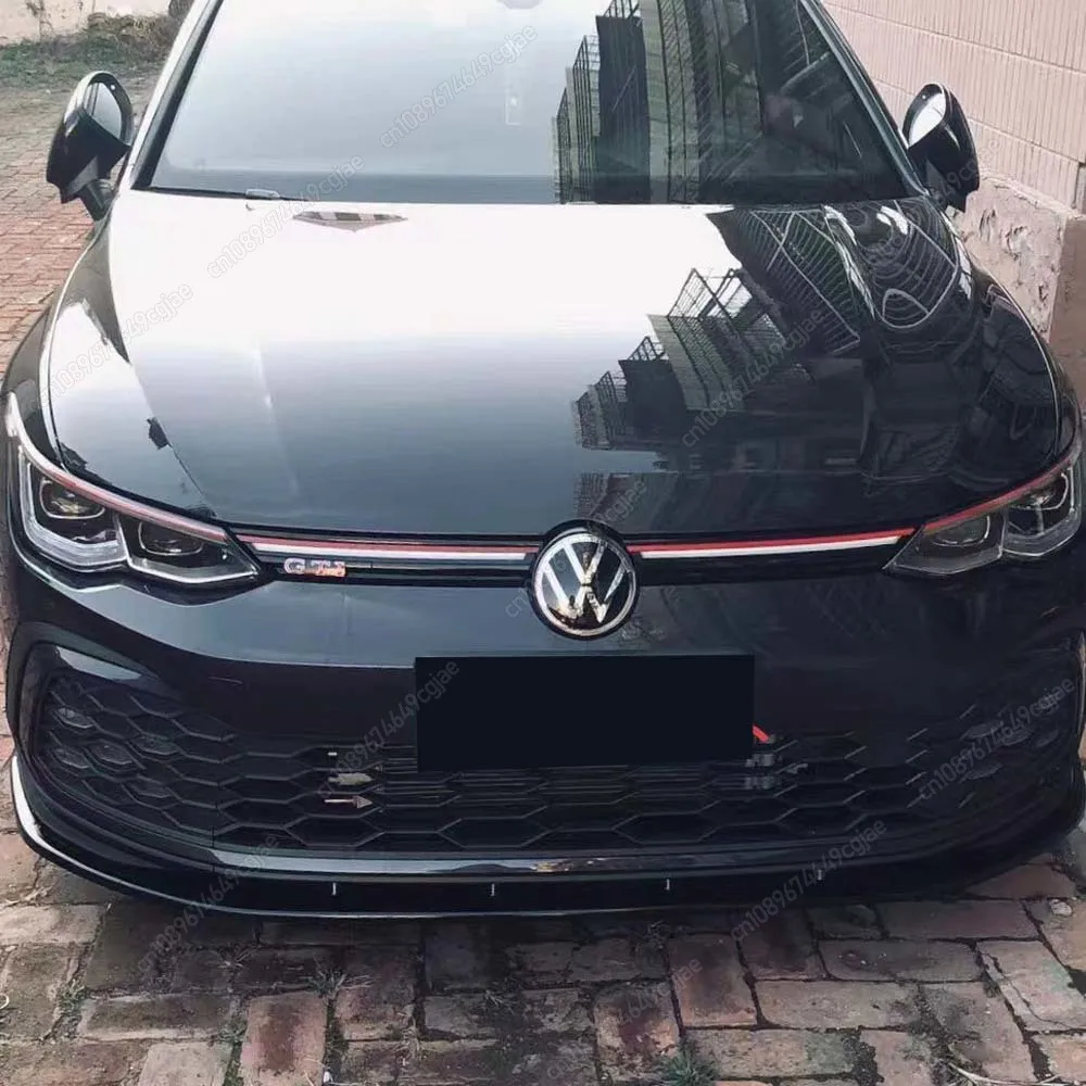 

For VW Golf 8 MK8 GTI GTD GTE R-line 2020 To 2024 Gloss Black Maxton Style Car Front Bumper Lip Spoiler Splitter Body Kit Tuning