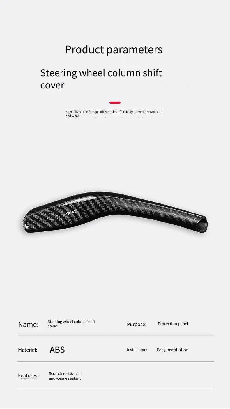 Für Tesla Model 3 Highland & Model Y ABS Carbon-Faser Lenkrad Blinkerhebel-Abdeckung Kratzfestes Zubehör – Detail 8