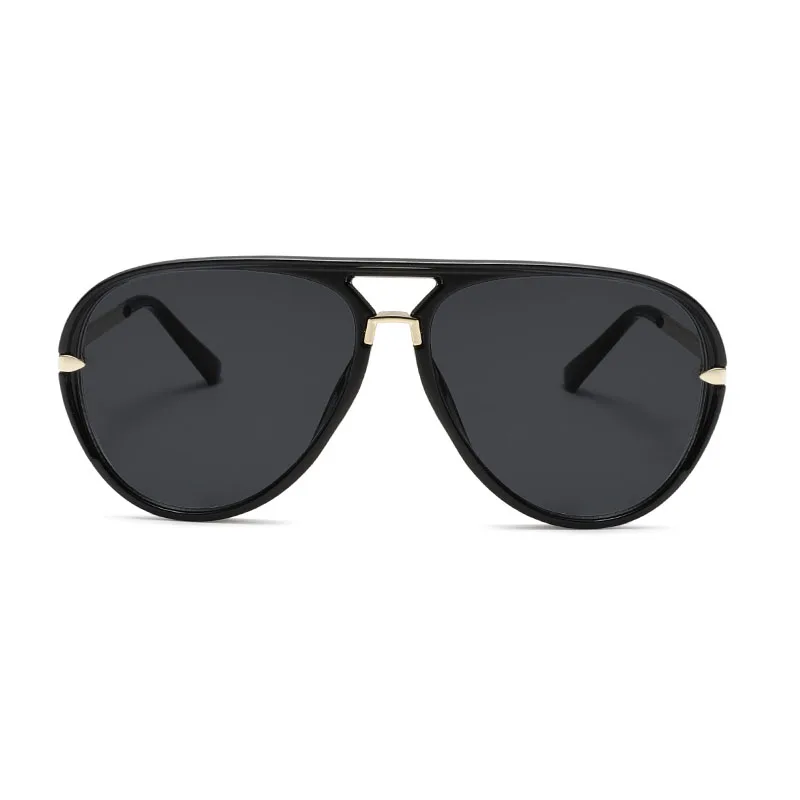 KAMMPT Fashion Retro Pilot Decor Shades Women Stylish Brand Design Sunglasses Oversize Vintage Metal Driving Anti UV Sun Glasses