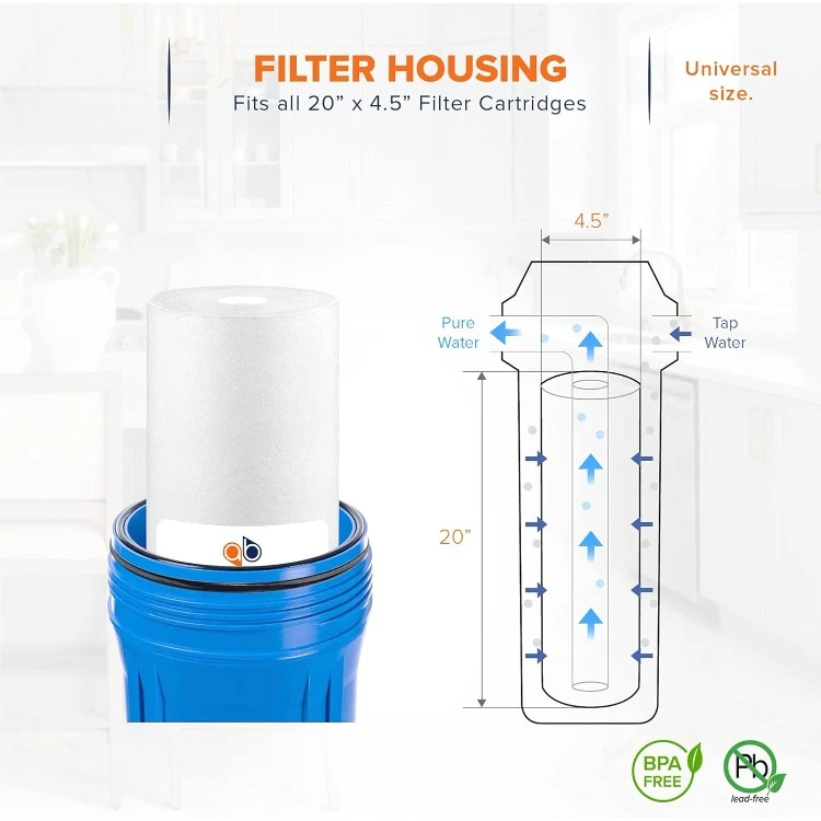 5 ميكرون 20 × 4.5 خرطوشة فلتر الرواسب للمنزل بأكمله 20 بوصة استبدال فلتر المياه متوافق مع DGD-5005-20، F