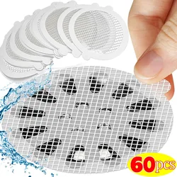 5/60pcs adesivi per scarico a pavimento in rete usa e getta tappo per raccoglitore di capelli coperchio di scarico per doccia da bagno filtro Anti-blocco filtro per lavello