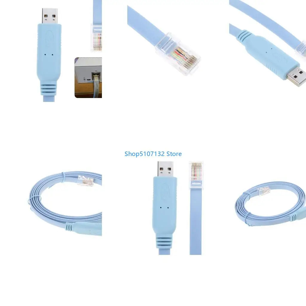 87HD Console Cable for H3C Router Rollover Console Stable Performance Wire DC300V 5ohm/ms Impedance Essential Accesory