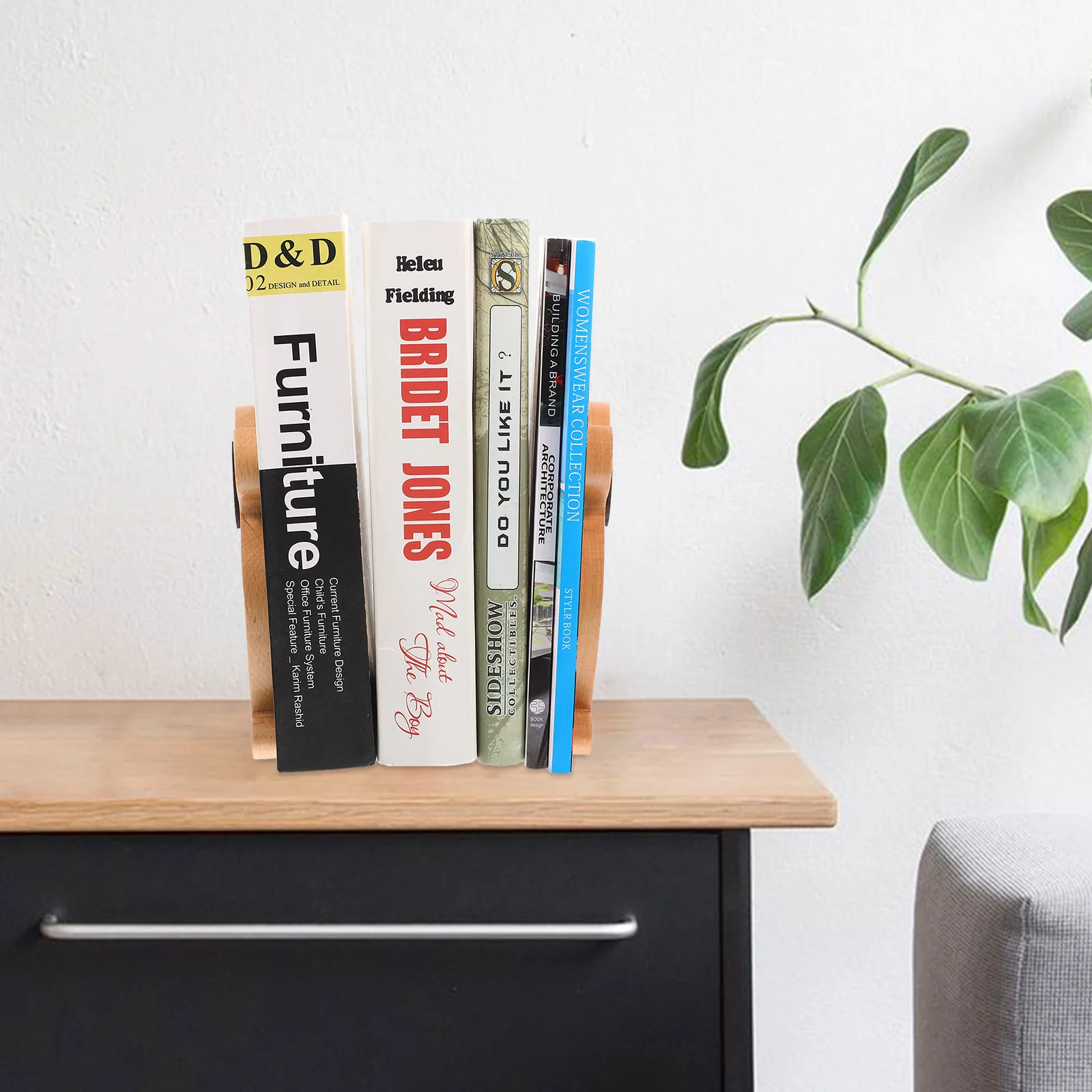 2 قطعة غلاف خشبي تصميم الكلب السلس عقد قوي للكتب وثائق منظم سطح المكتب المنزل مكتب دراسة كتاب ينتهي حامل الوقوف #4