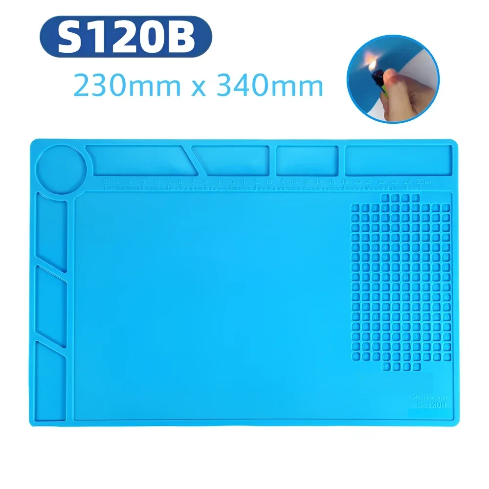 Magnetische mat Siliconen reparatiemat Printplaat Soldeerkussen Hittebestendig 932 ° F Antistatisch voor ESD Iron Phone Repair