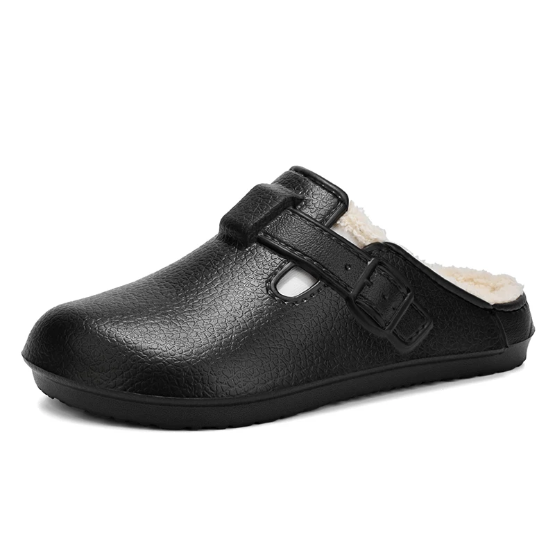 

Winter Thick Bottom Heightening Outer Wear Velvet Bag Head One Pedal Half Slippers Men Women couple Indoor Non-slip Cotton Mop