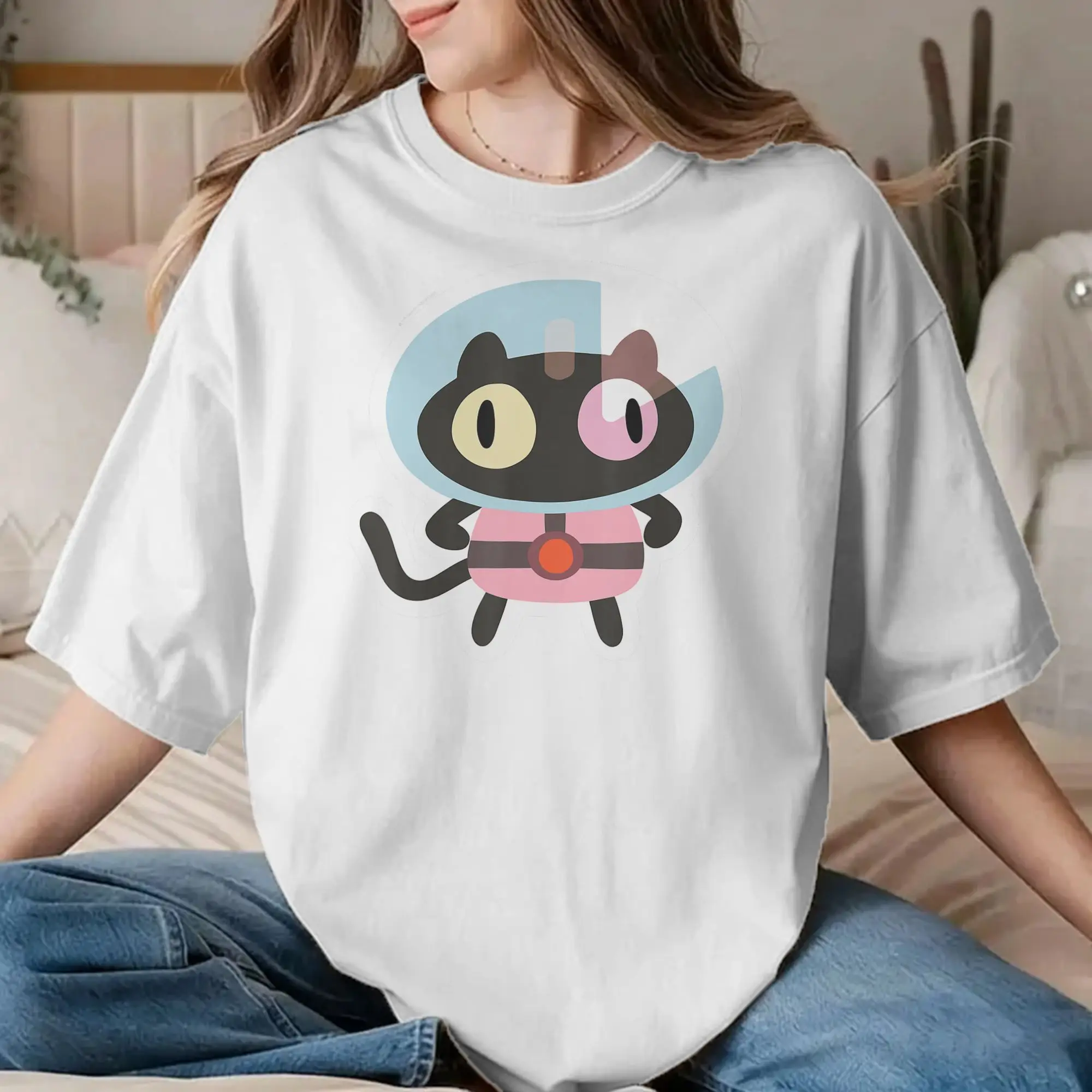 Camisetas humorísticas Cookie Cat para homens e mulheres, gola redonda, 100% algodão, camisetas de manga curta Steven-Universed, roupas plus size
