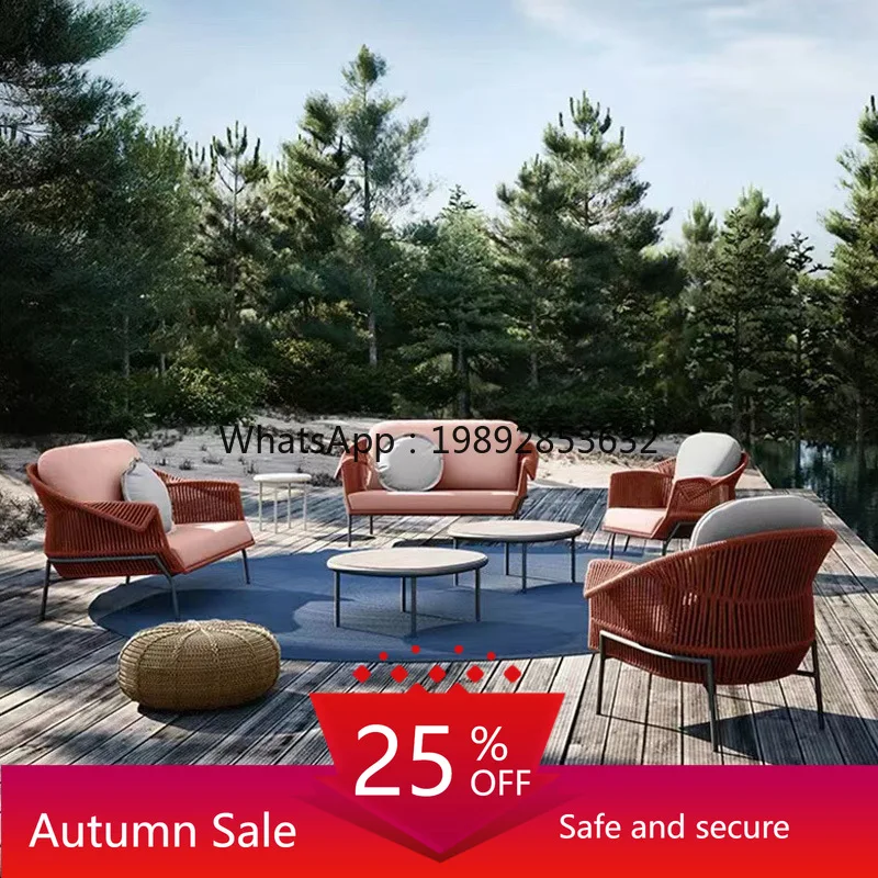 

YFY Outdoor Aluminum Alloy Rainproof Sunproof Corrosion-resistant Open-air Sunroom Room Courtyard Garden Rattan Sofa