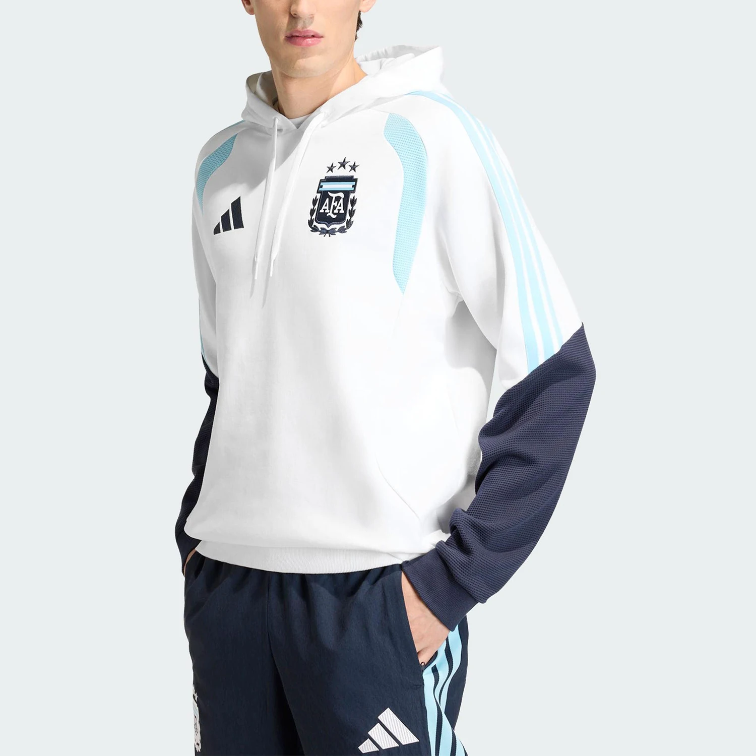 Adidas genuine warm winter men's hooded patchwork football hoodie JY7020