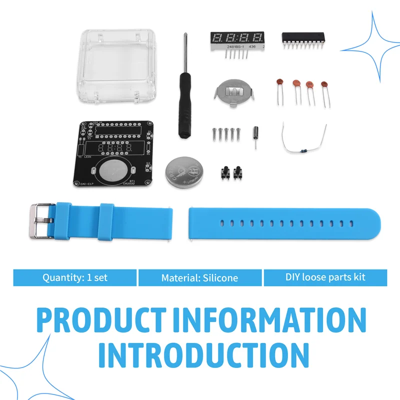 AA84 School Student DIY Clock Kit Soldeeroefenset met 4-cijferig LED-display Microcontroller voor elektronische beginners