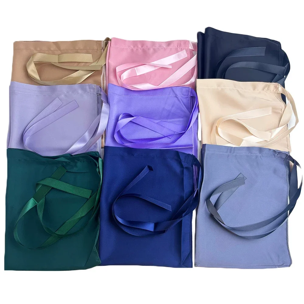 New High Quality Satin Face Cover Solid Color Fabric Soft Skin-Friendly Breathable Single Layer Satin Nidah Veil Hijab Muslim