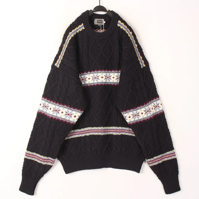 

Thickened Woolen Christmas Sweater Unisex Nordic Iceland Harajuku Style Island Sweater Commute Style Loose Fit Long Sleeve