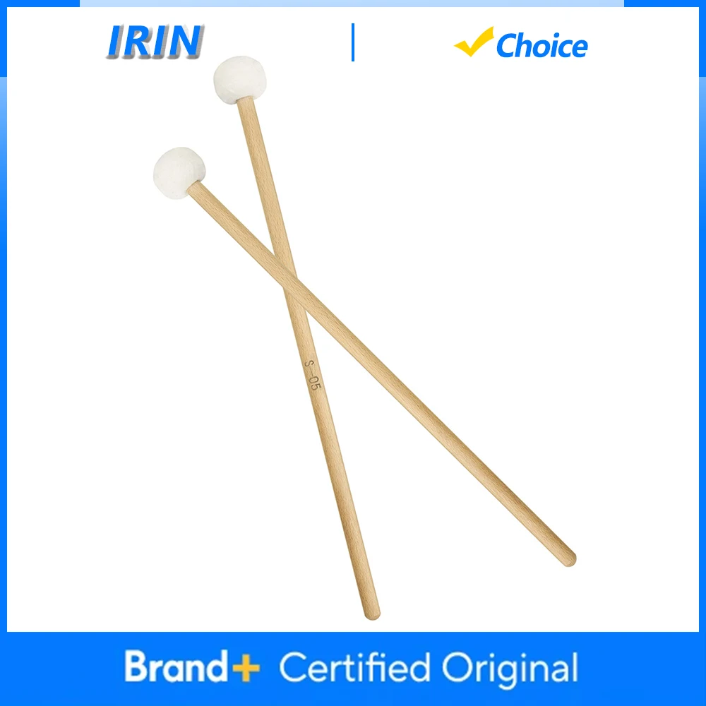 

IRIN фетровые барабанные палочки, барабанные молотки, ручка из цельного дерева, барабанные палочки, малый барабан, детали и аксессуары для ударных инструментов