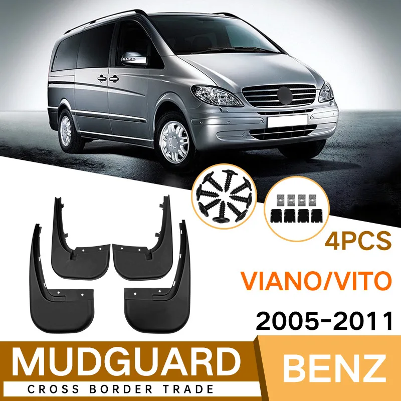 

For Mercedes Benz Viano 2005-2011 Vito black car mudguard Reduce dust Resist tire dirt car accessories tools