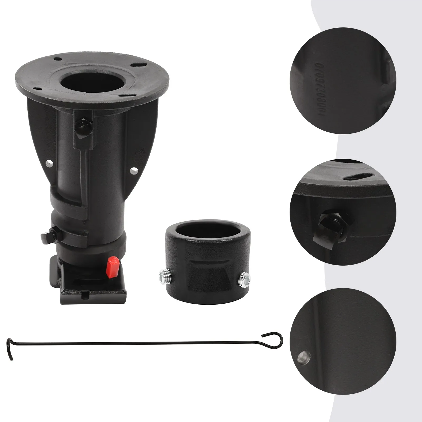 

Black Fifth Wheel Gooseneck Adapter Hitch 12-16 Inch Adjustable 4000lbs Pin Weight for Camper RV Trailer