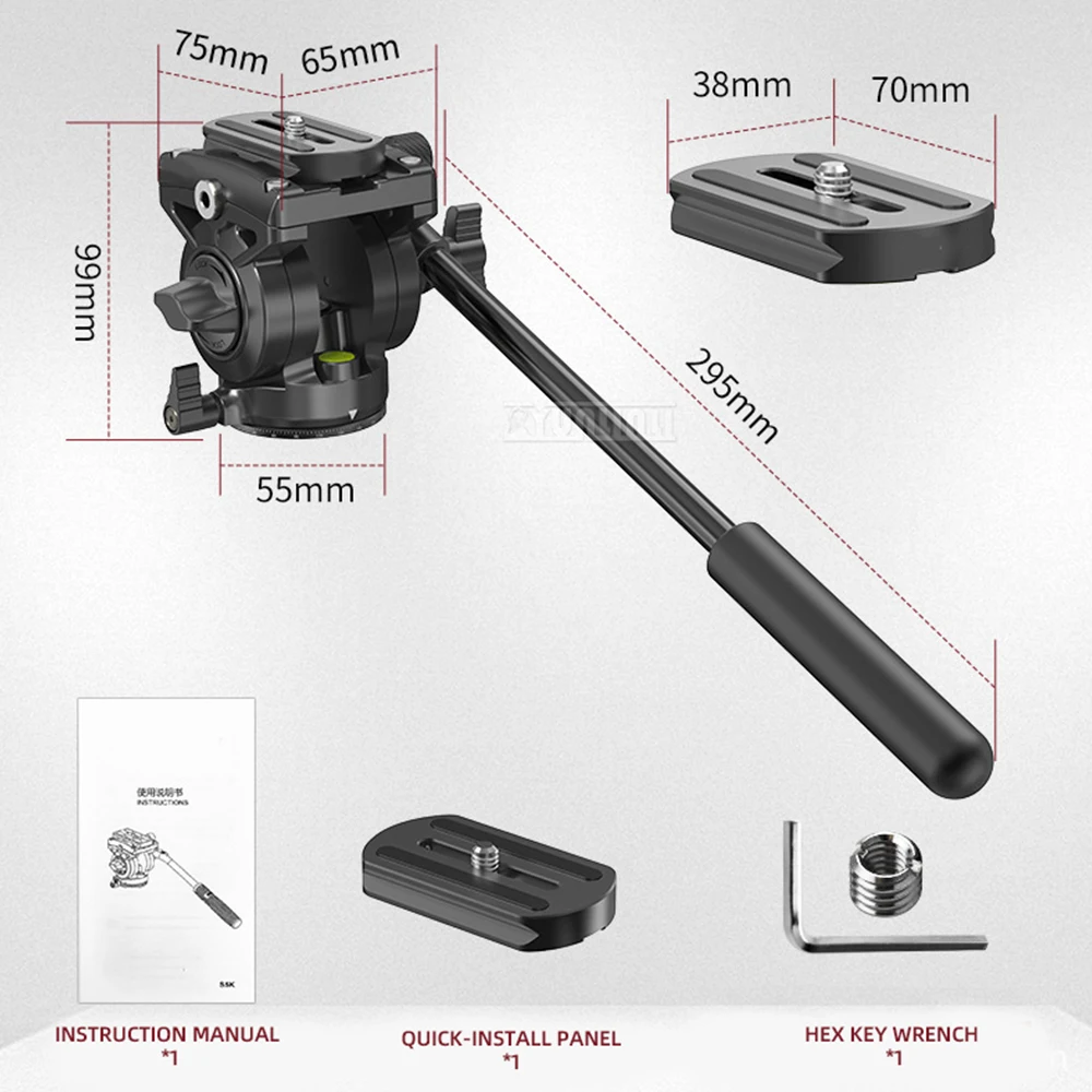 2026 سبائك الألومنيوم كاميرا التصوير الفوتوغرافي gimbal قطب بانورامي ترايبود العالمي الشريحة السكك الحديدية شقة الفم رئيس هيدروليكي