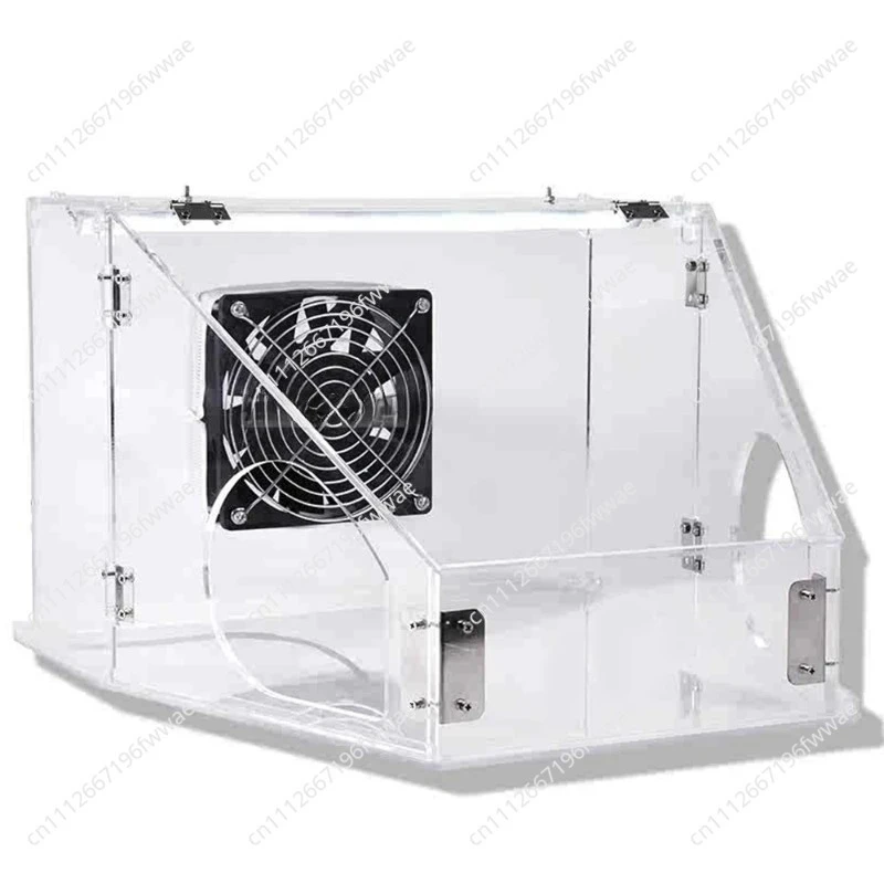 Sealed Acrylic Dust Sanding Box with Dust Collection: Features Built-in Ventilation Fan, Dust Bag ,LED Lighting DIY Work