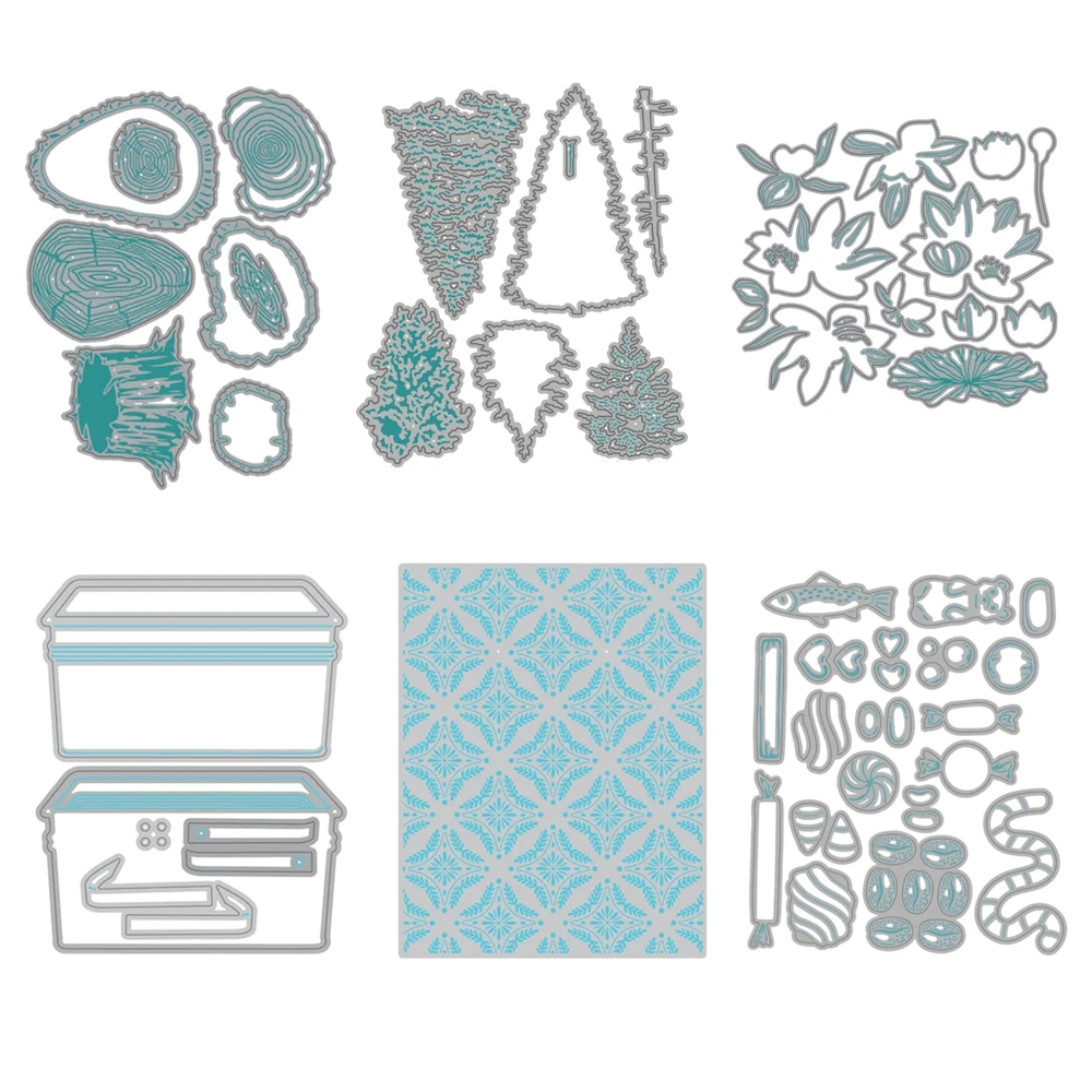 Vintage Picnic Basket Slice & Stump Layers Trees Cutting Dies for New May 2023 Scrapbooking Paper Making Bee Frame Craft Card