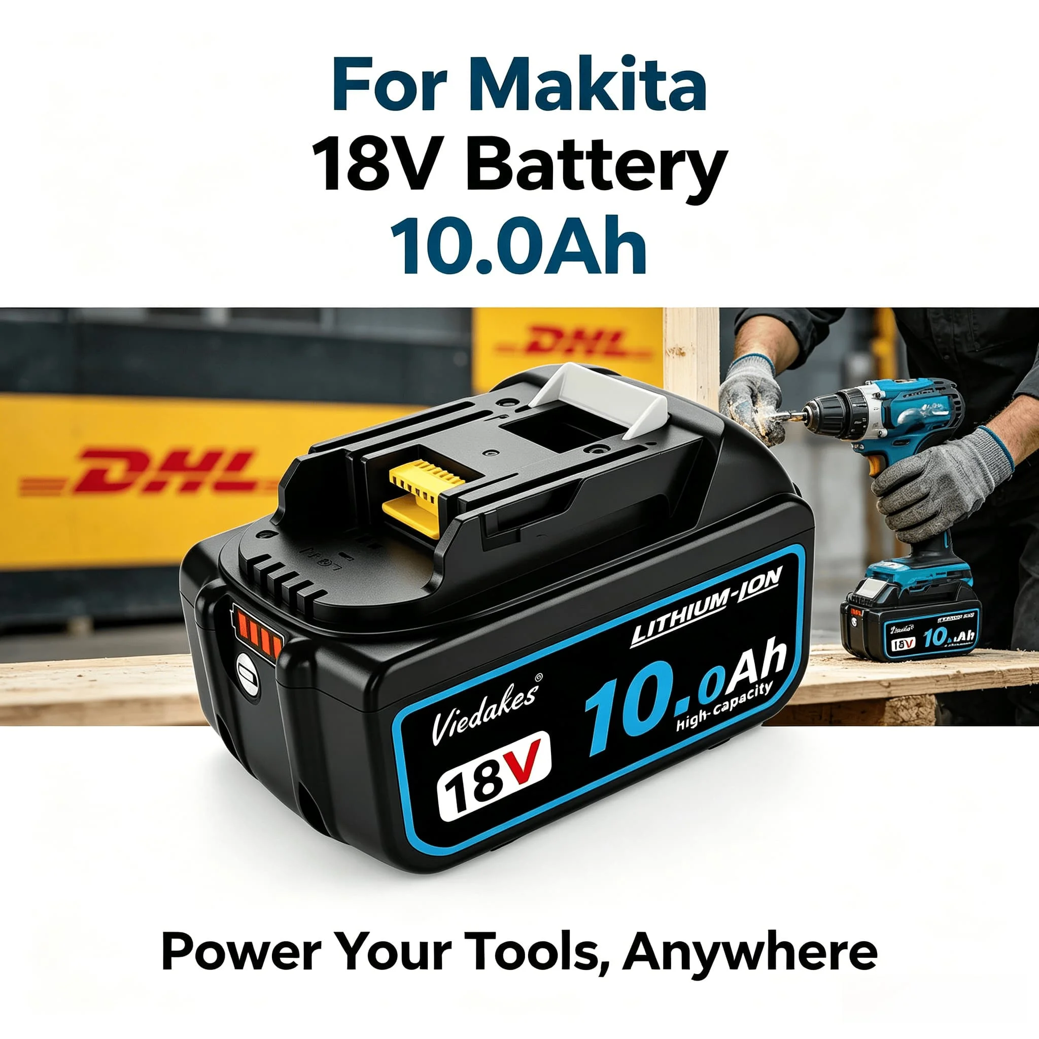 100%  FOR Makita 6000mAh/5000mAh for Makita 18V Battery BL1830B BL1850B BL1850 BL1840 BL1860 BL1815 Replacement Lithium Battery