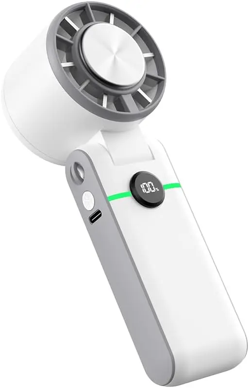 2026 New Upgrade Handheld Portable Fan, Ice Cooling Fan, High Speed, Rechargeable, 5000mAh, 18H Max, LED Display, 5-Speed, 90° F