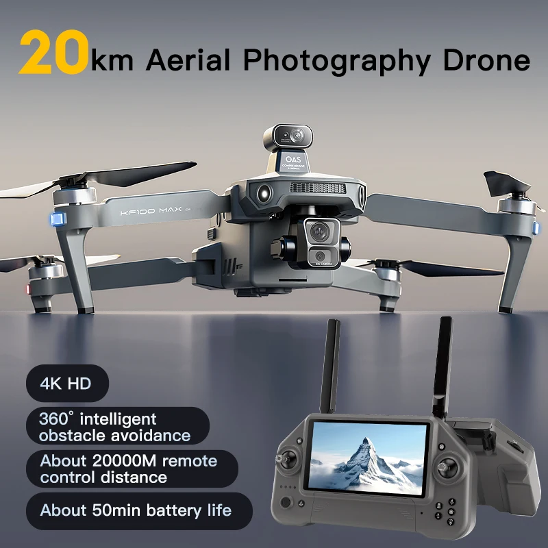 NEW KF100 MAX Drone 4K Camera 3-Axis Gimbal GPS WIFI Obstacle Avoidance Touch Screen FPV Brushless Electronic RC Quadcopter Toy