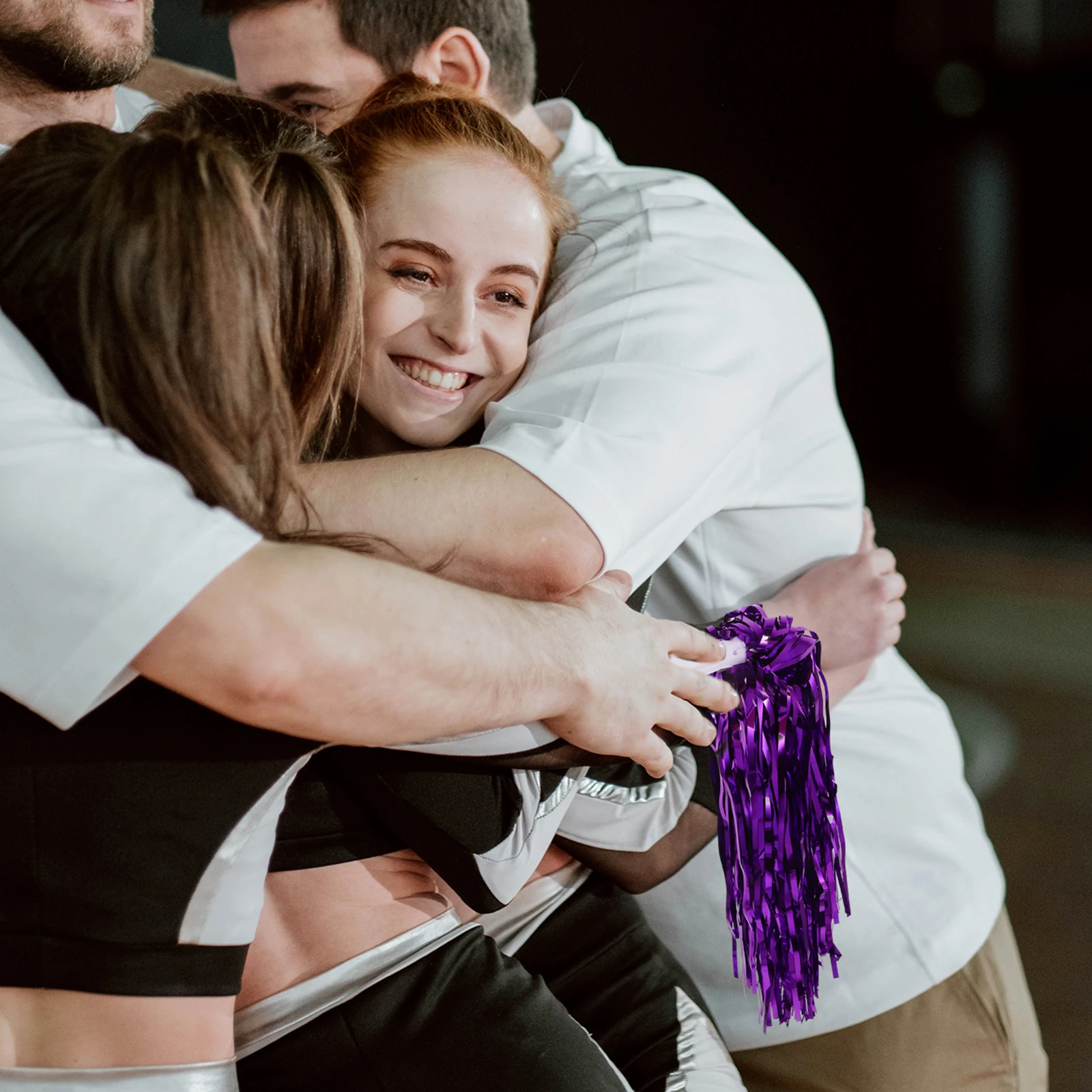 

25G Plastic Cheer Poms Cheerleader Supplies Glitter Lightweight Handle Smooth Ring For Sports Cheer Accessories