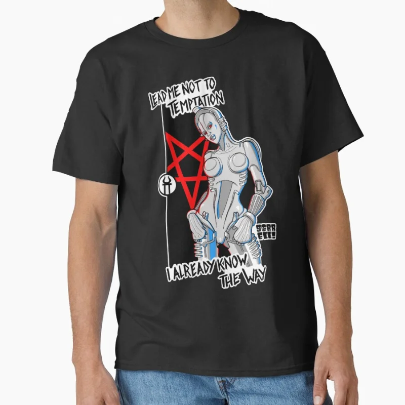 

Hel_ Temptation Retro sci fi Metropolis Fritz Lang Movie germany cinema Short-sleeve crewneck T-shirt large size Adult Tops