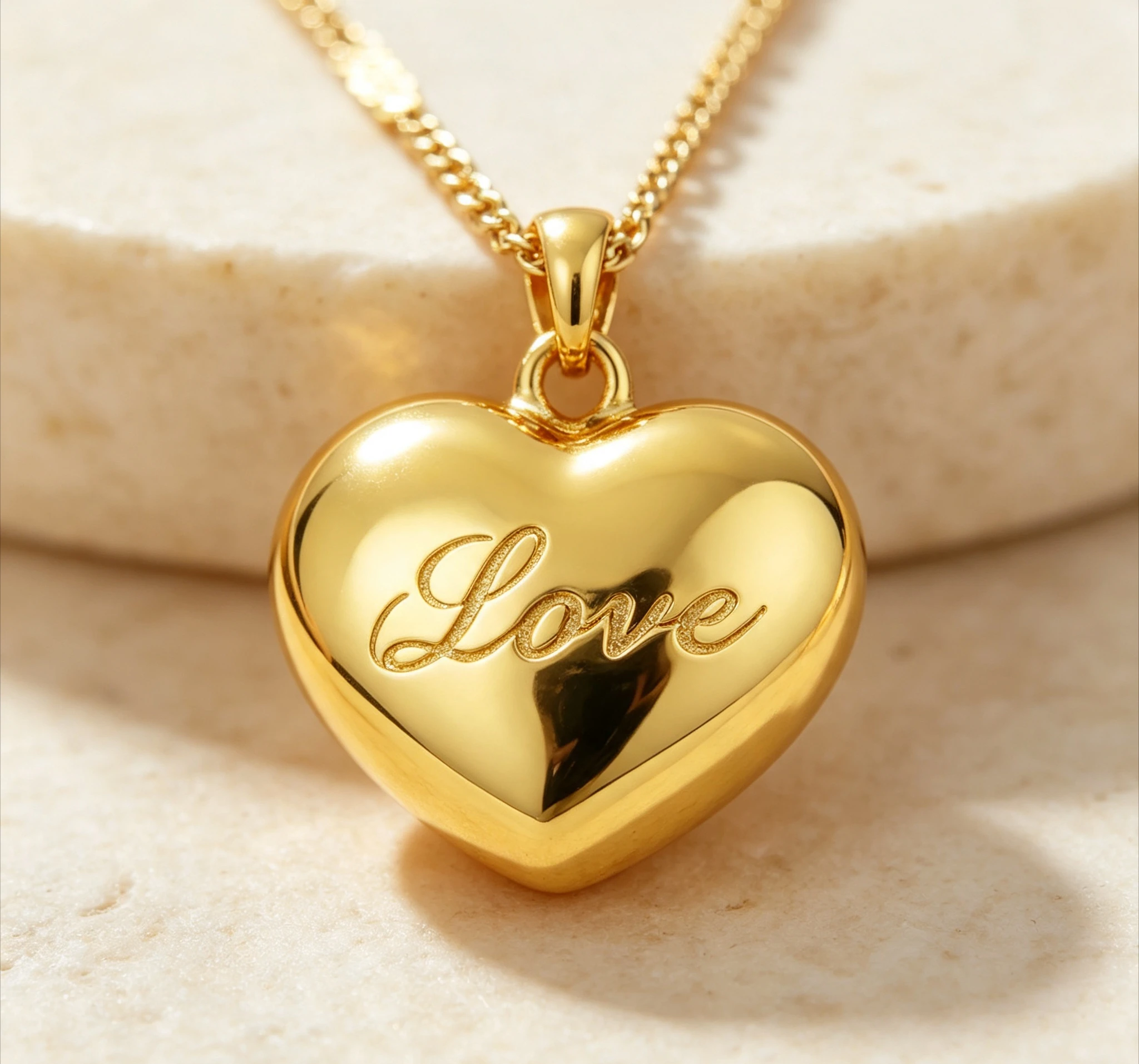 real gold Women's Love Love Pendant Necklace Collarbone Giving gifts for friends
