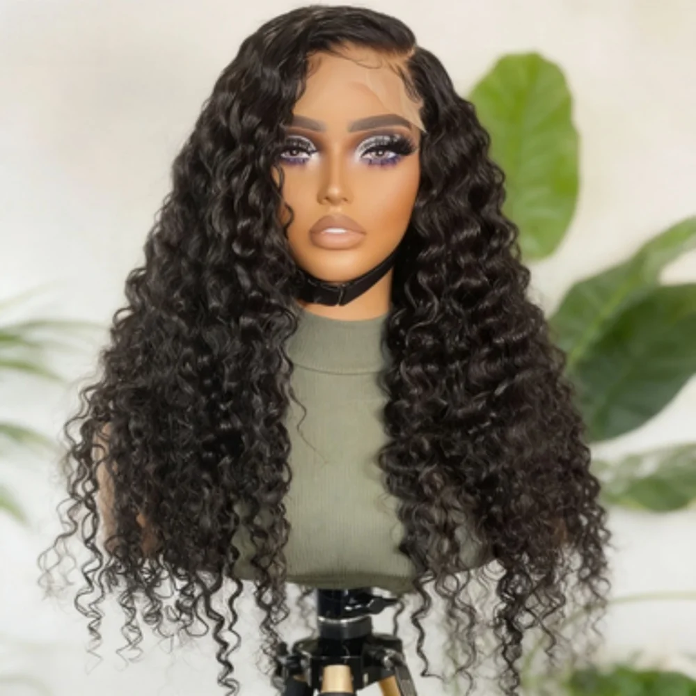 

Мягкий синтетический парик с кружевной передней частью 13*4*1, 26 дюймов, 180% плотность, без клея, кудрявый, черный, с эффектом натуральных волос, для женщин, для повседневного использования