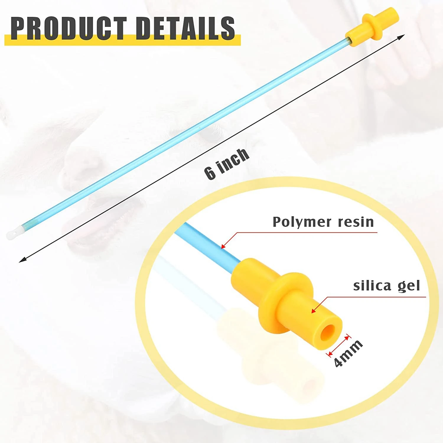 Hastes de inseminação artificial descartáveis, Reprodução Rod Tube, Cateter flexível para cão, 50 pcs