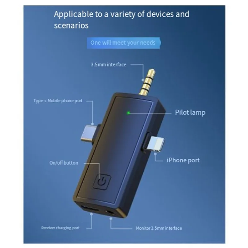 -RRKK Novo 2.4G Sem Fio Três Em Um Microfone de Áudio Inteligente Mini Externo Transmissão Ao Vivo Microfone de Computador Vlog Ao Vivo Em