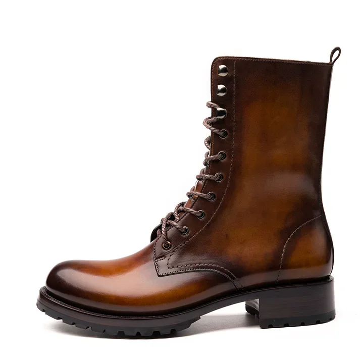 cow skin men boots male shoes