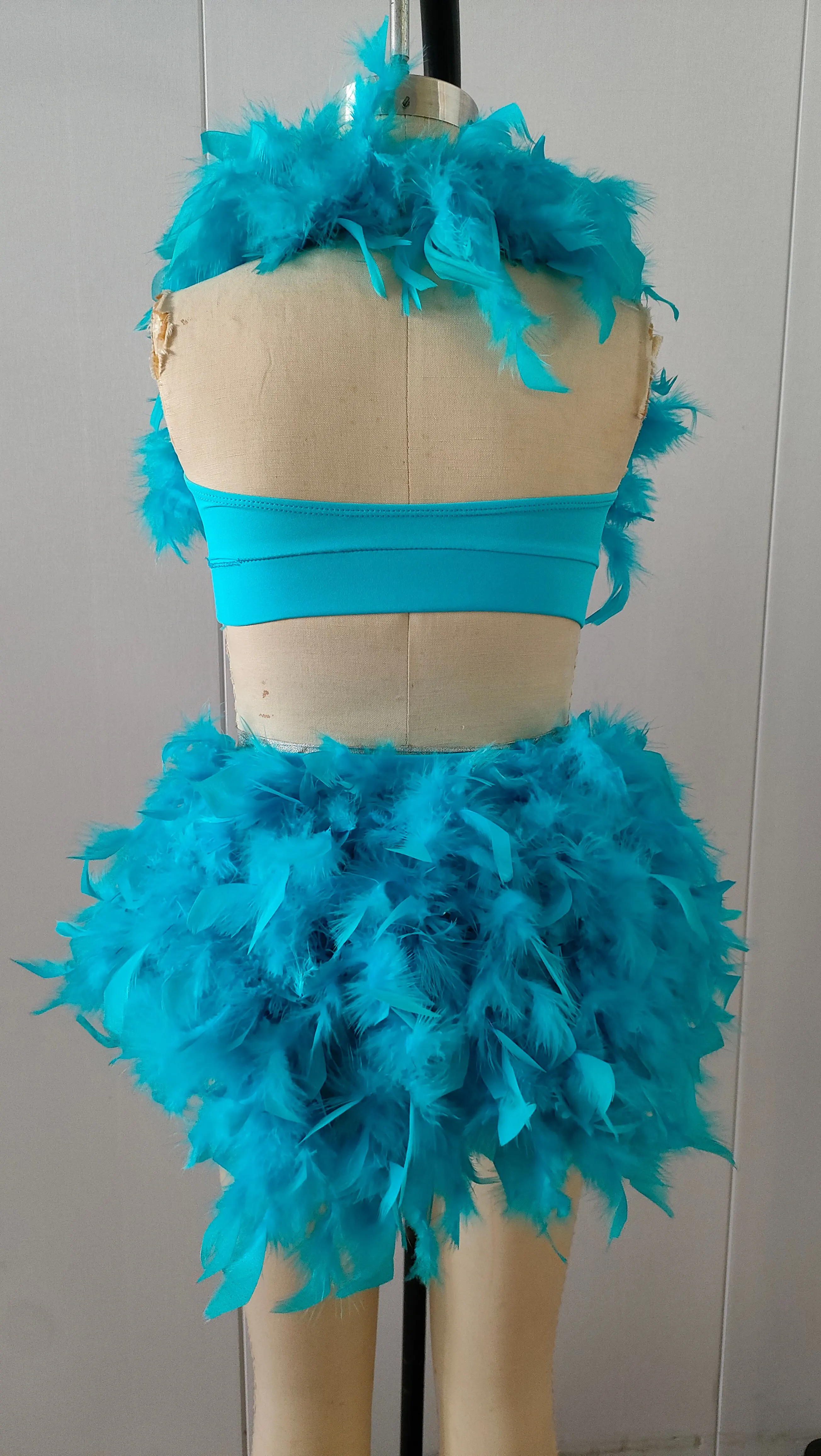 Color profesional Jazz traje de baile latino actuación falda estilo pluma