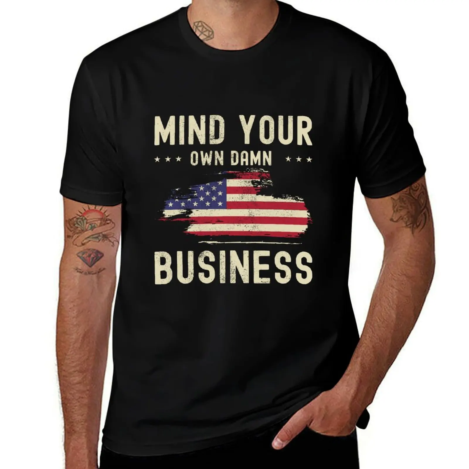 

American man Damn T-Shirt Your t Quote shirts man Own Flag for Business t 2024 graphic luxury shirt Mind