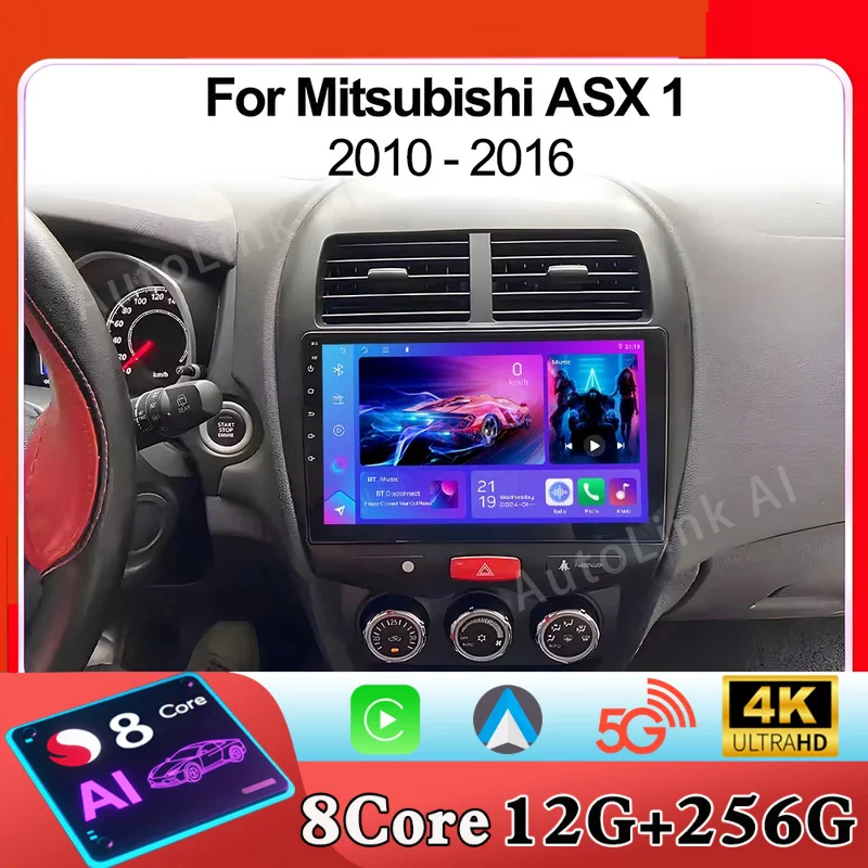 

Автомобильный радиоприемник Android 15 для Mitsubishi ASX 1 2010-2016 2K QLED мультимедийный видеоплеер GPS стерео CarPlay без 2DIN 4G головное устройство