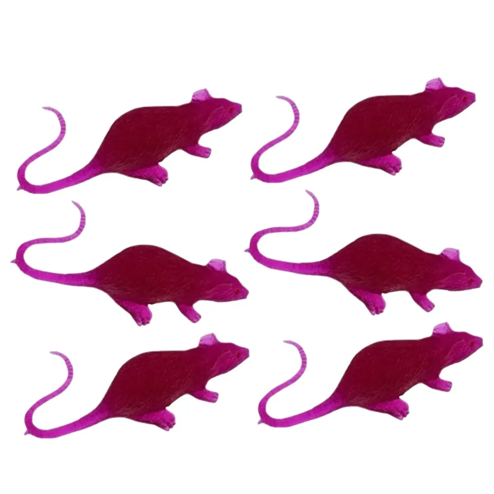 

6Pcs Mini Simulated Mouse Realistic Plastic Rat Figures Halloween Prank Funny Party Fake Rat Set Kids Prank Gifts